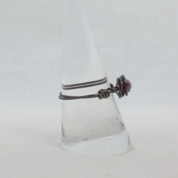 New Copper Wrapped Red Crystal Hand Crafted Ring - Picture 4 of 9